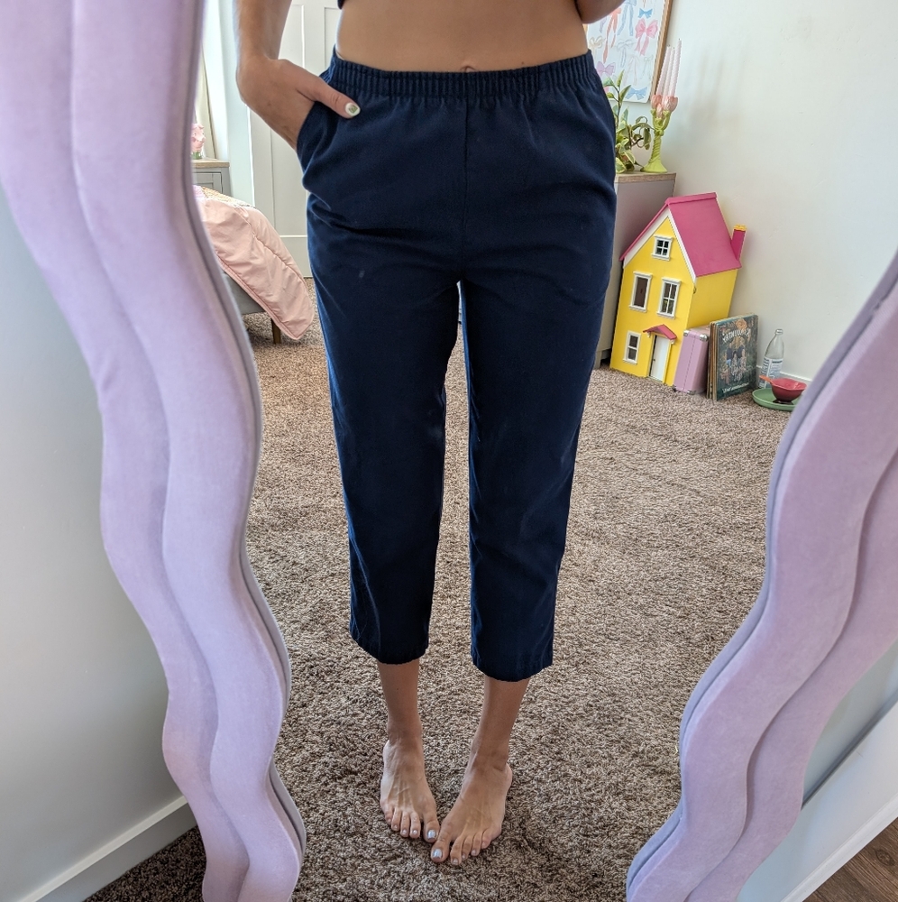 Vintage Blue Casual Stretchy Waistband Pants Size 8
